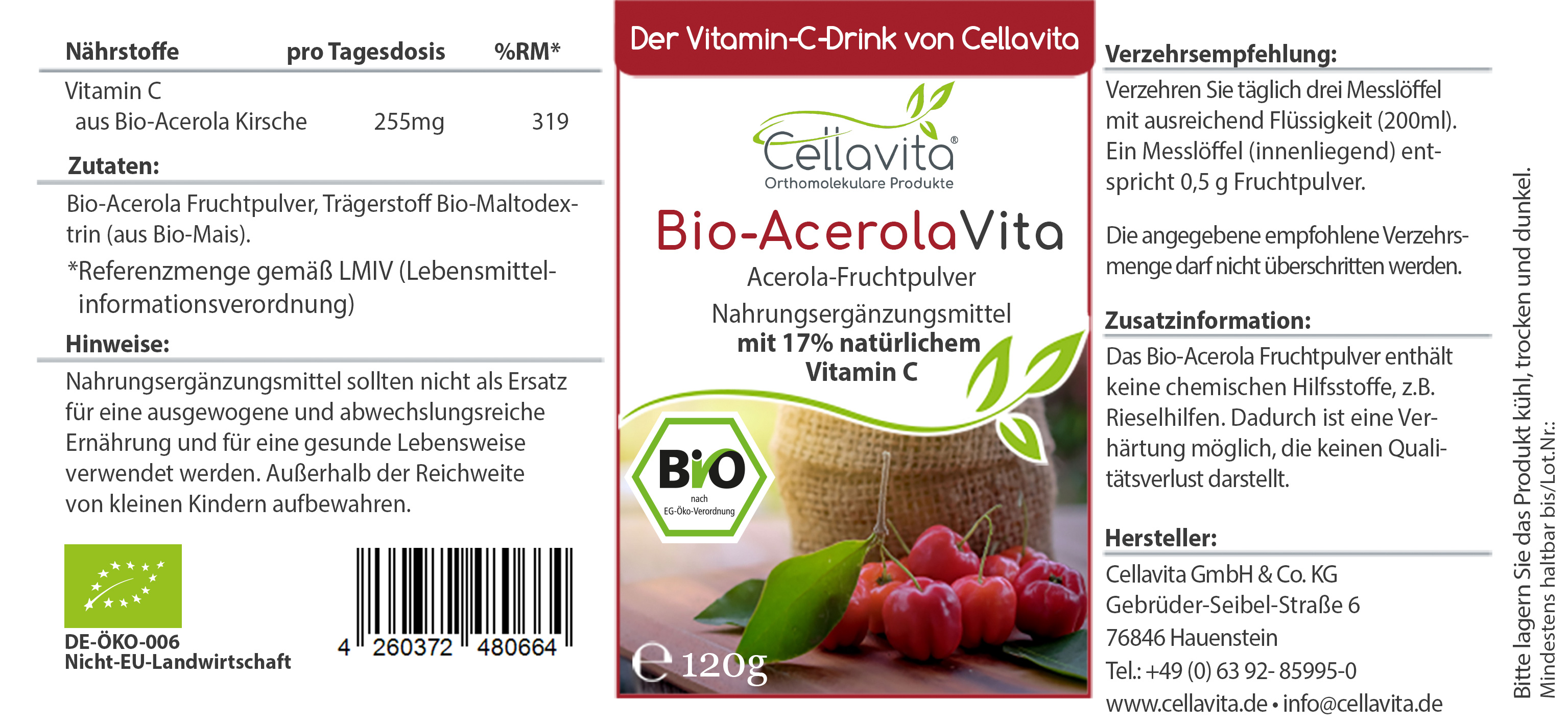 Bio Acerola Vita (Der Vitamin-C-Drink) Pulver