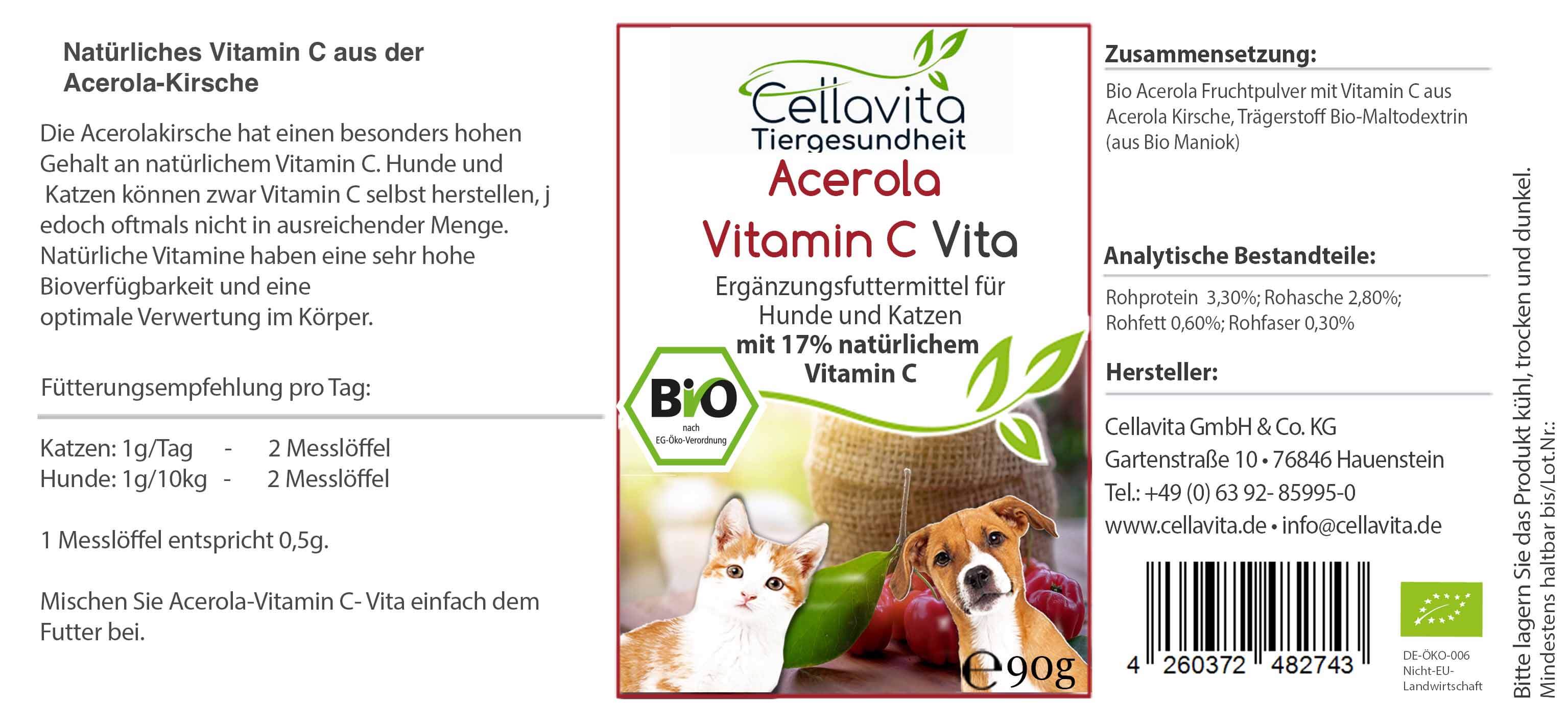 Bio Acerola Vitamin C - 120g für Hunde & Katze
