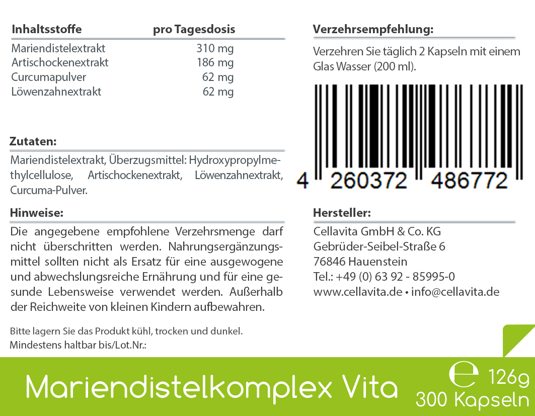 Mariendistel Komplex Vita Kapseln