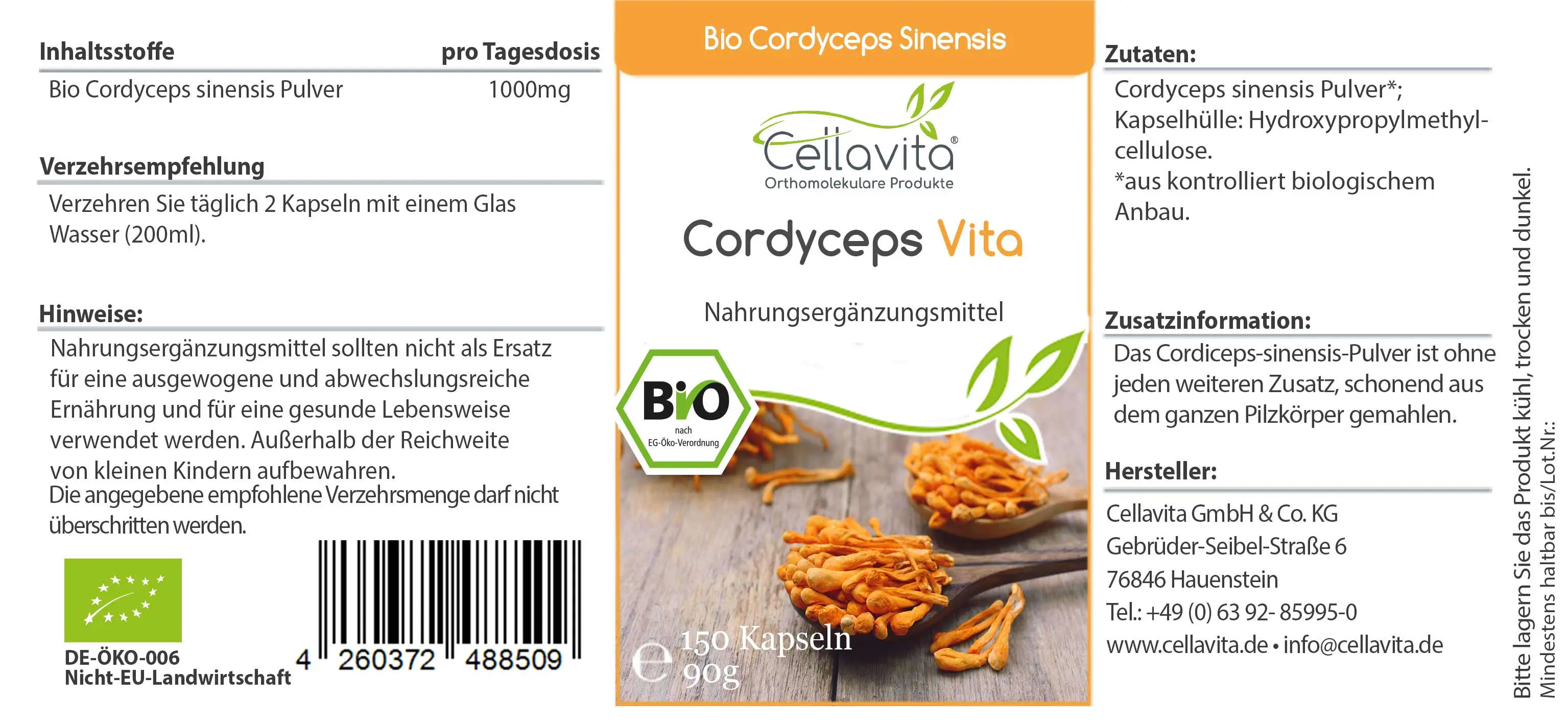 Bio Cordyceps Sinensis Kapseln