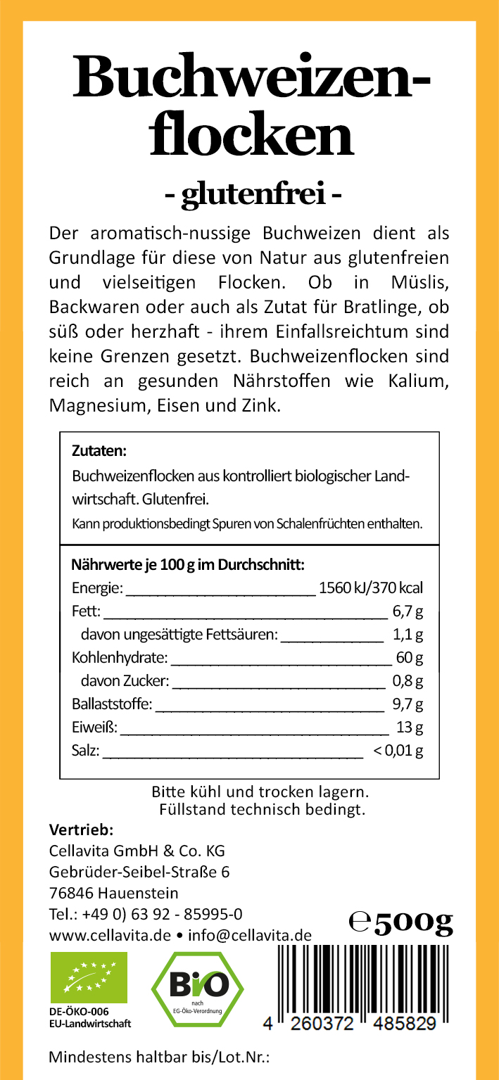Bio-Buchweizenflocken / Buchweizen 500g
