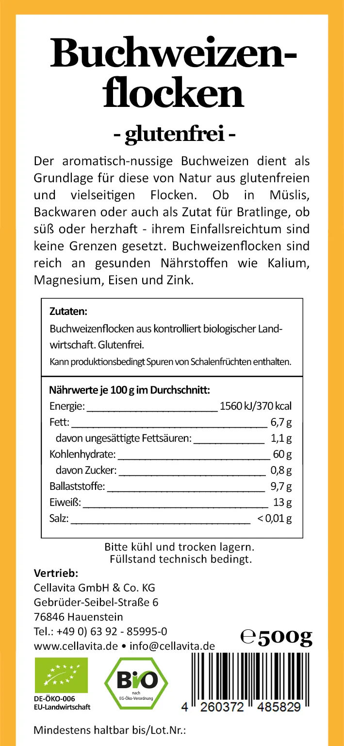 Bio-Buchweizenflocken / Buchweizen 500g