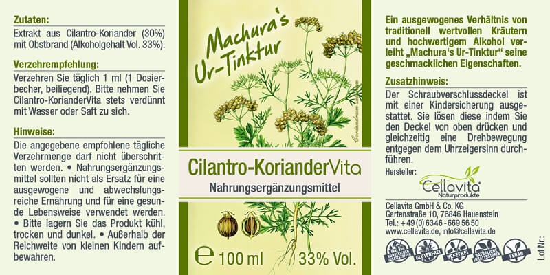 Machura's Ur-Tinktur Cilantro-Koriander Vita