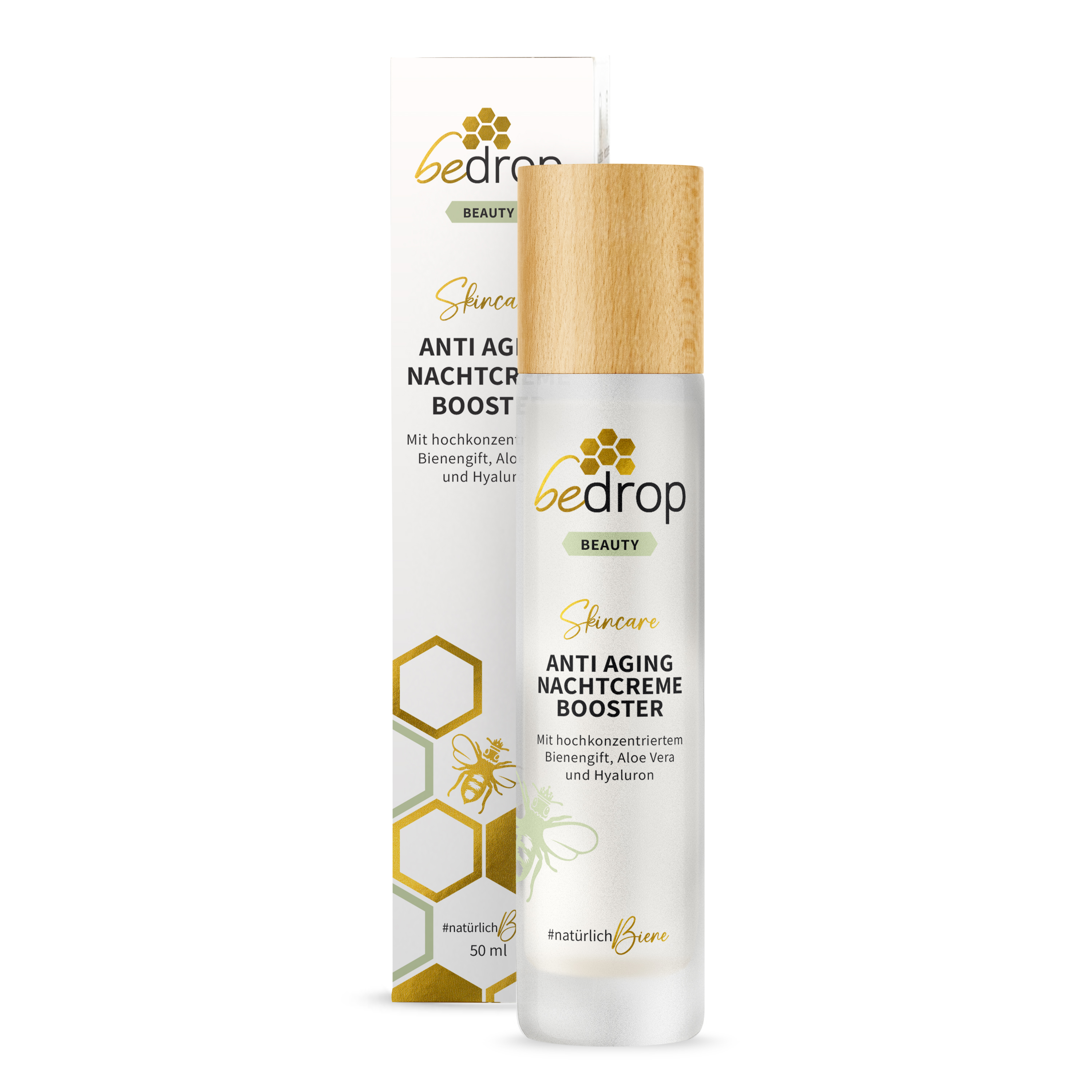 Anti-Aging Nachtcreme Booster regenerierende Nachtpflege mit Bienengift, Aloe Vera & Hyaluron - 50ml