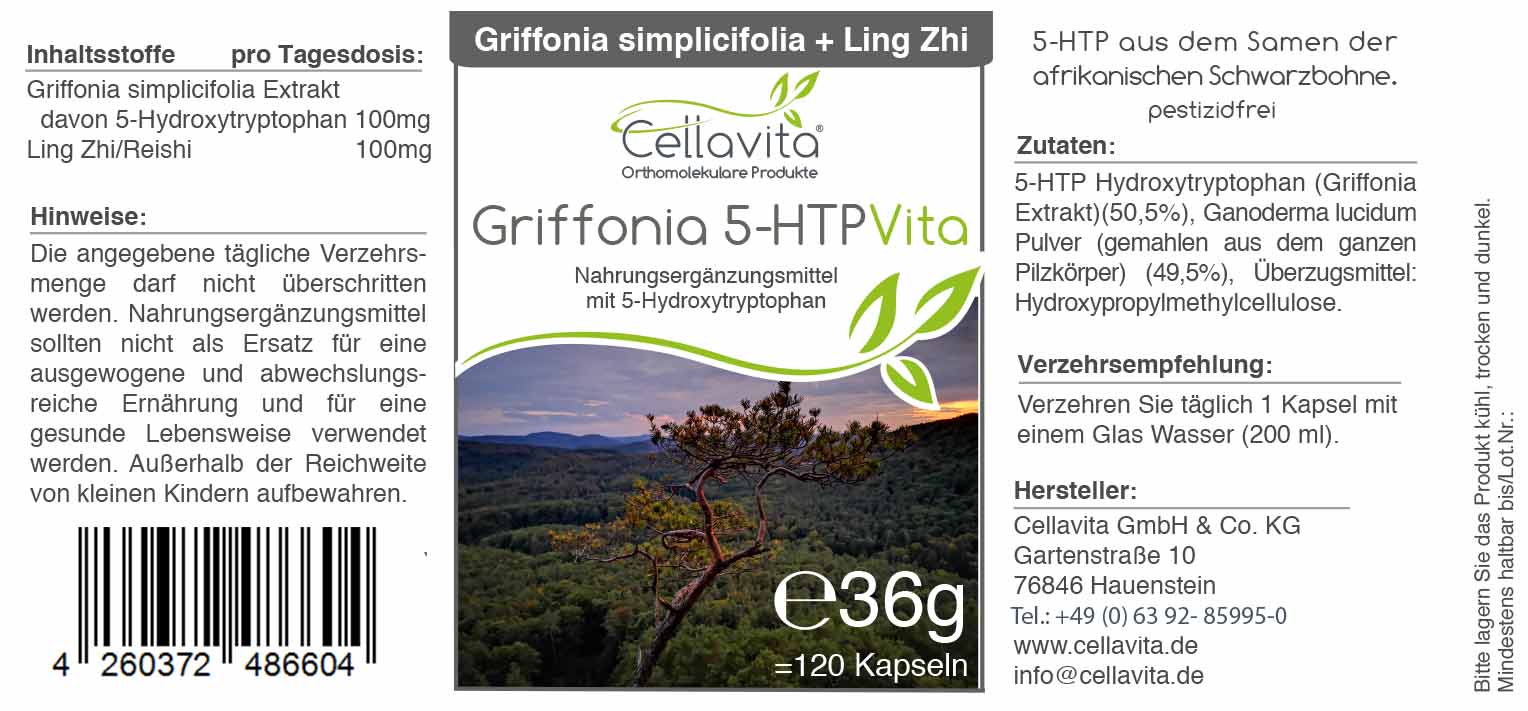Griffonia 5-HTP (4-Monatsvorrat) Kapseln 
