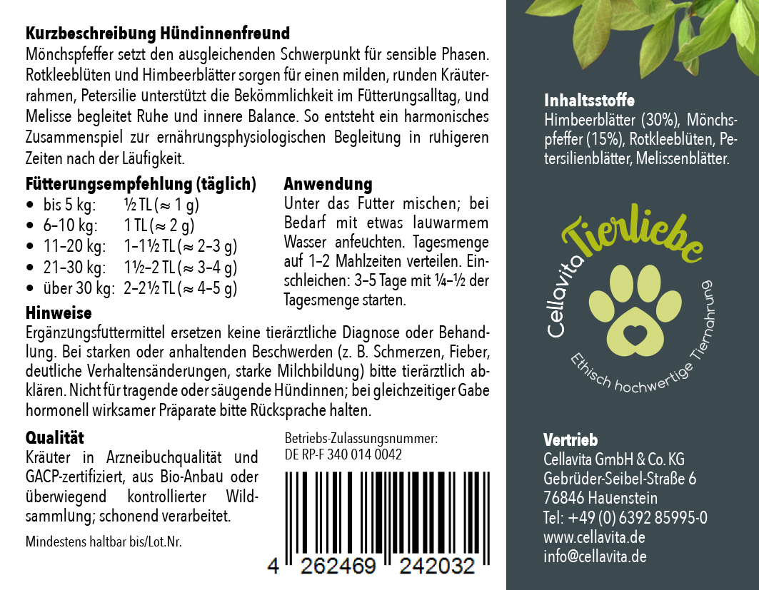 Hündinnenfreund Mönchspfeffer, Himbeerblätter & Co