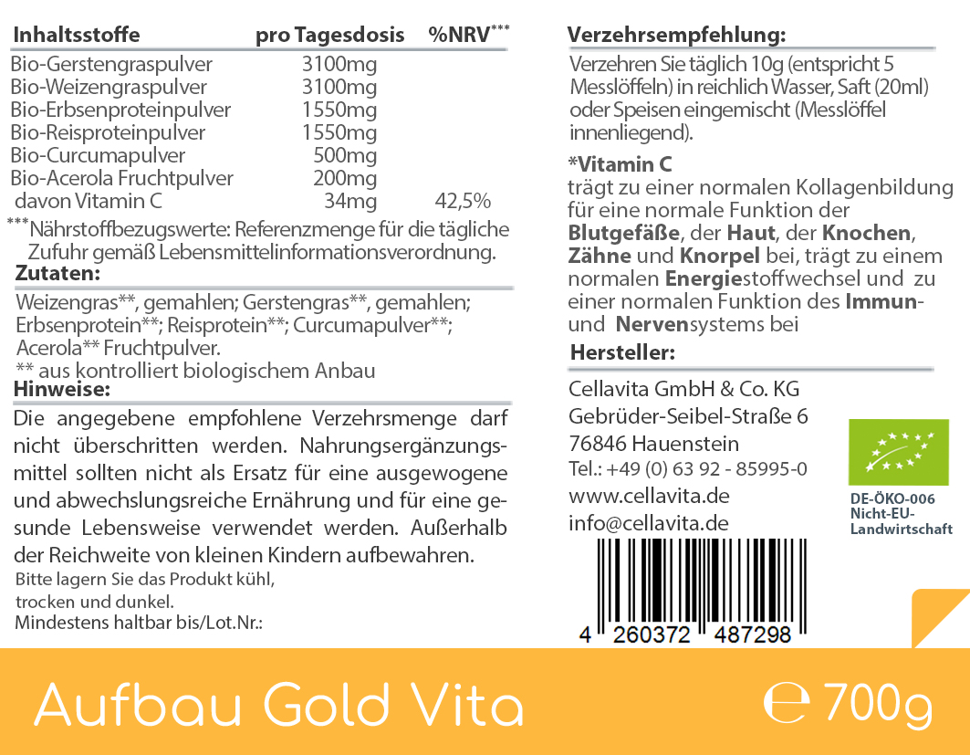 Aufbau-Gold Vita (Bio) Knochen Haut Zähne 