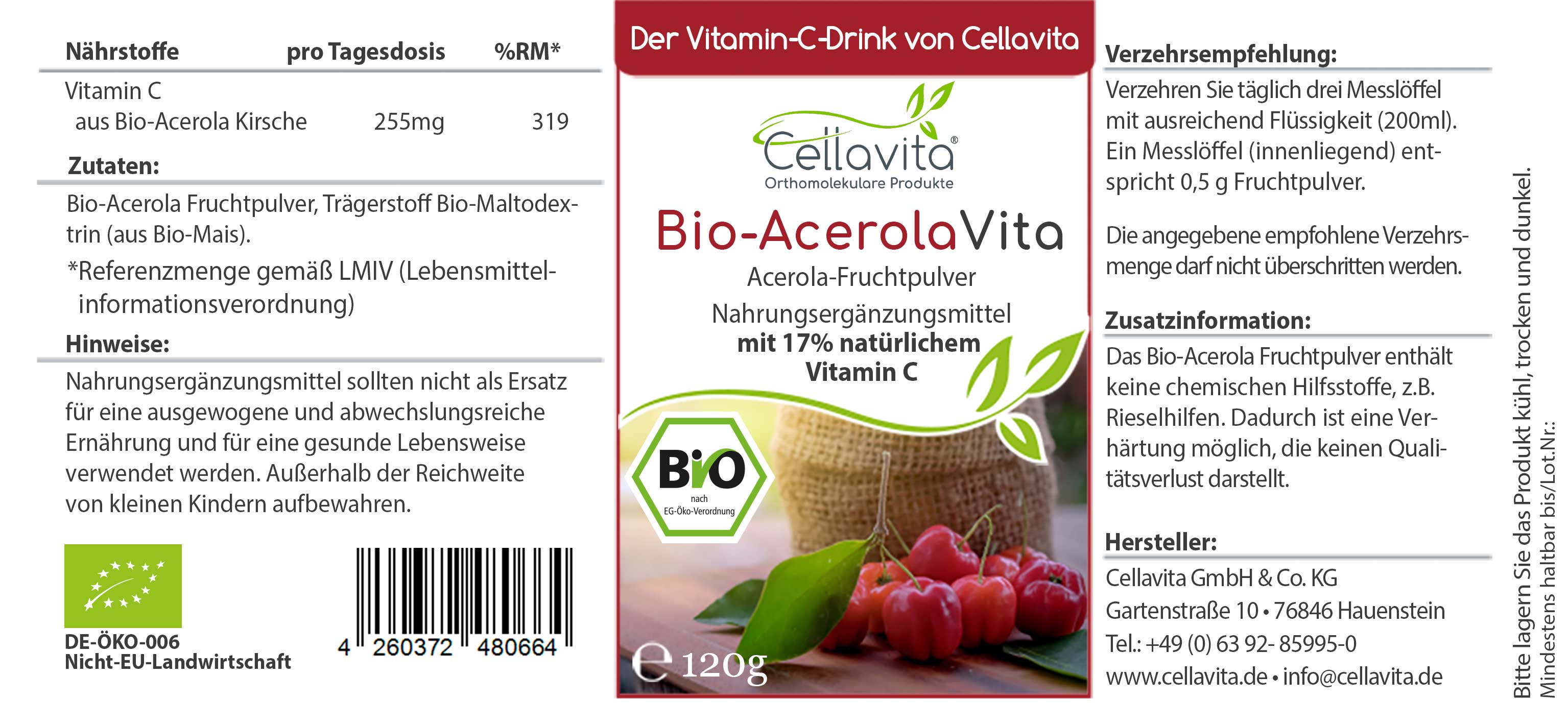 Bio Acerola Vita (Der Vitamin-C-Drink) Pulver