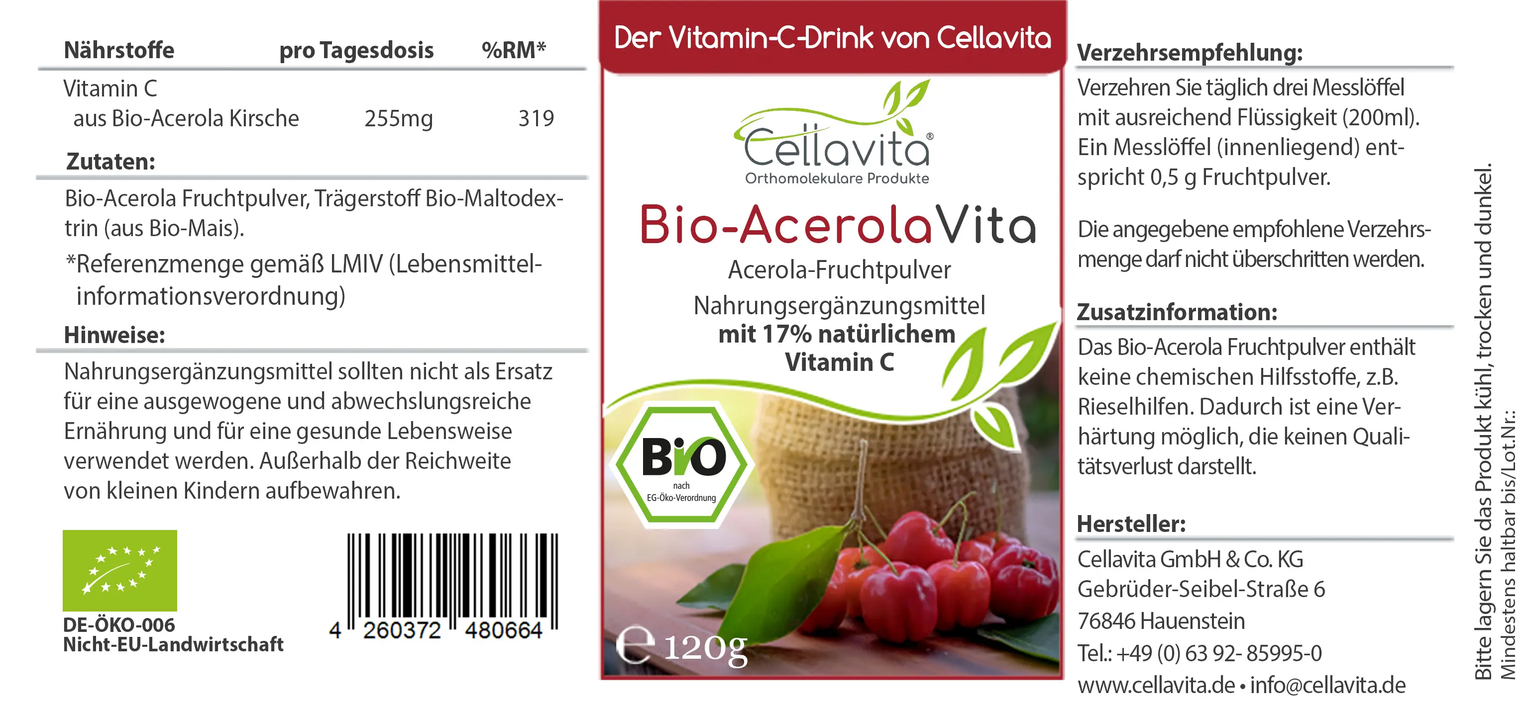 Bio-Acerola Vita Kapseln (natürliches Vitamin C)