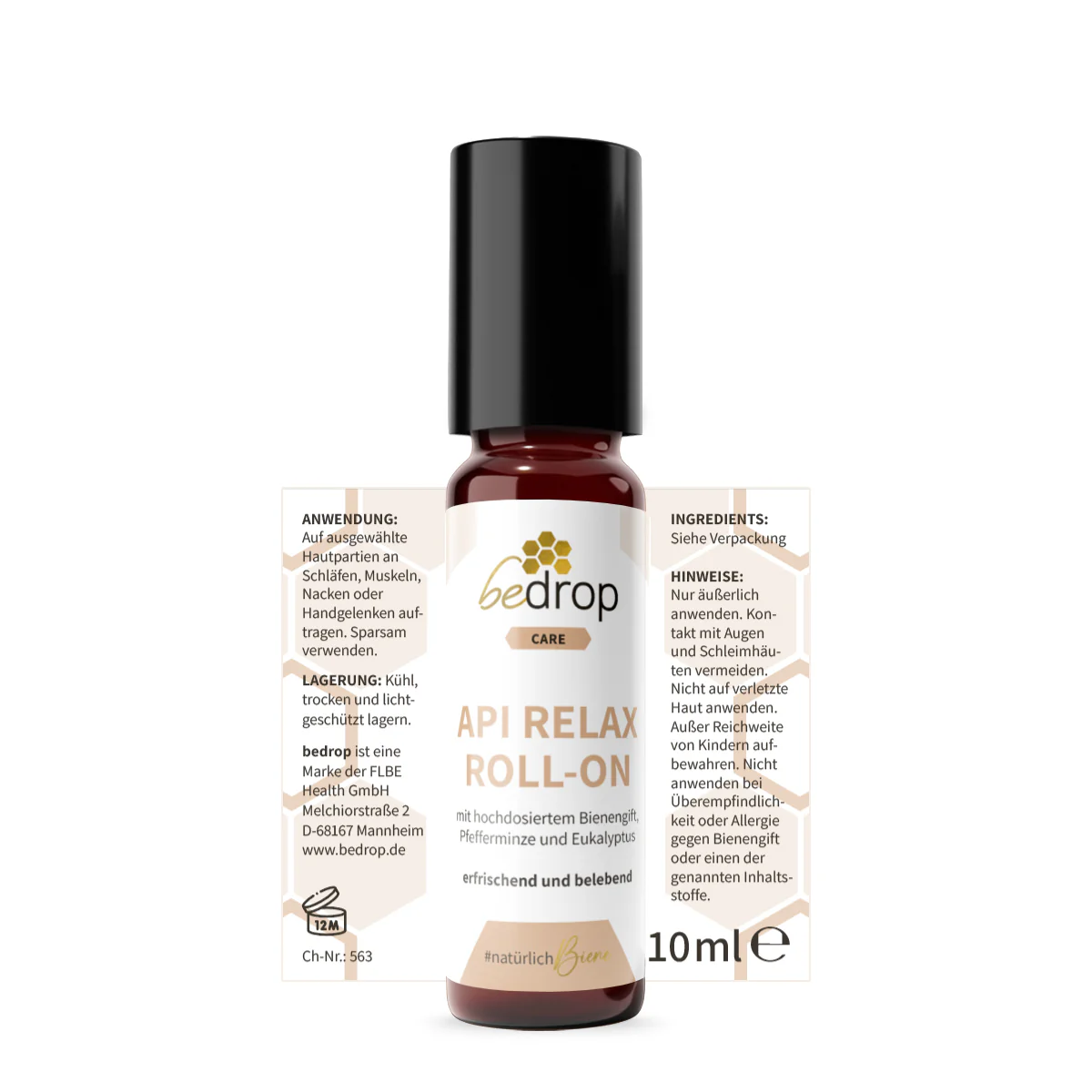 Api Relax Roll-On mit hochdosiertem Bienengift, Pfefferminze und Eukalyptus - 10ml