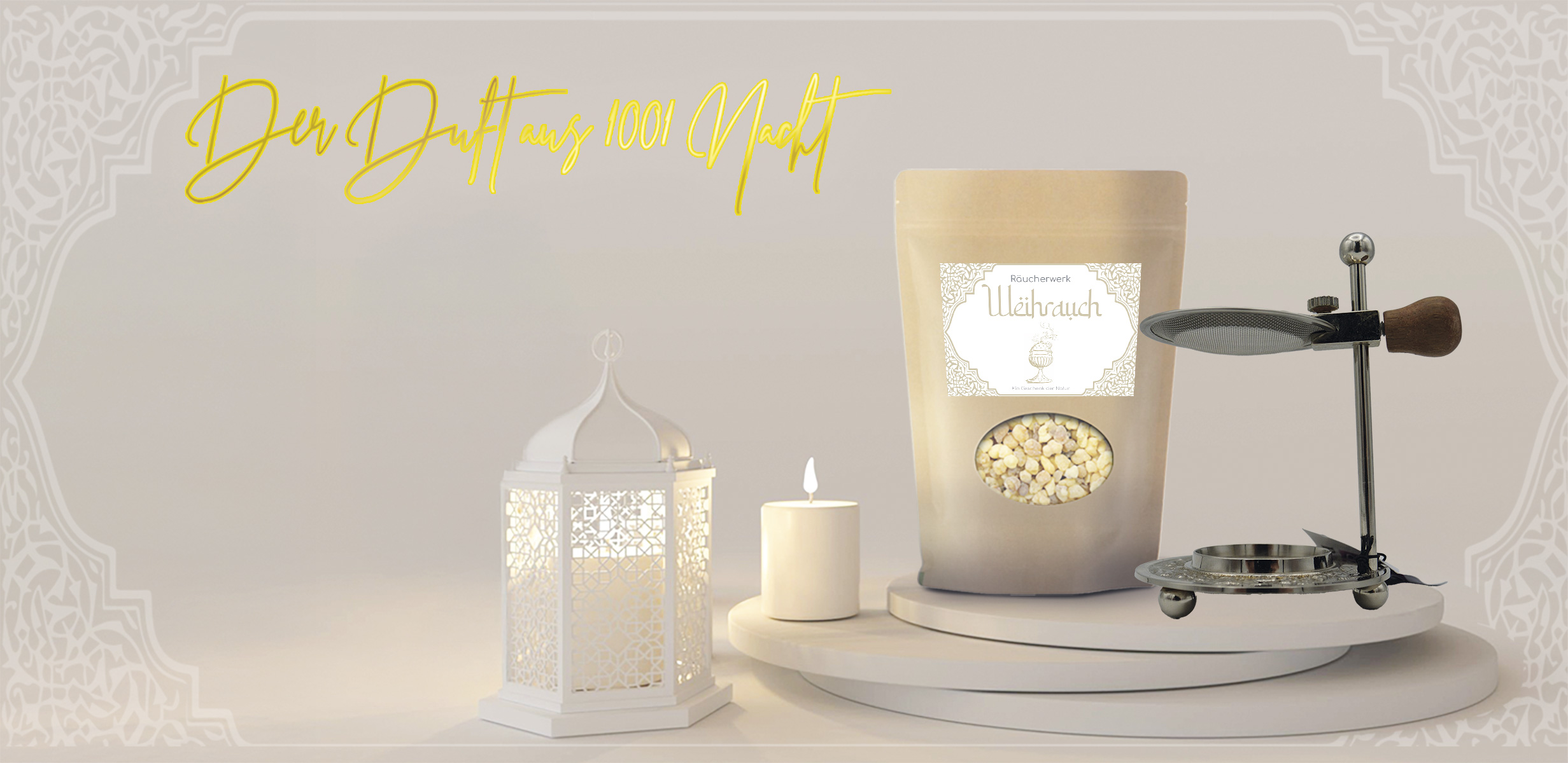 Räucher-Set: Weihrauchbrenner (silber) + Boswellia sacra Weihrauch
