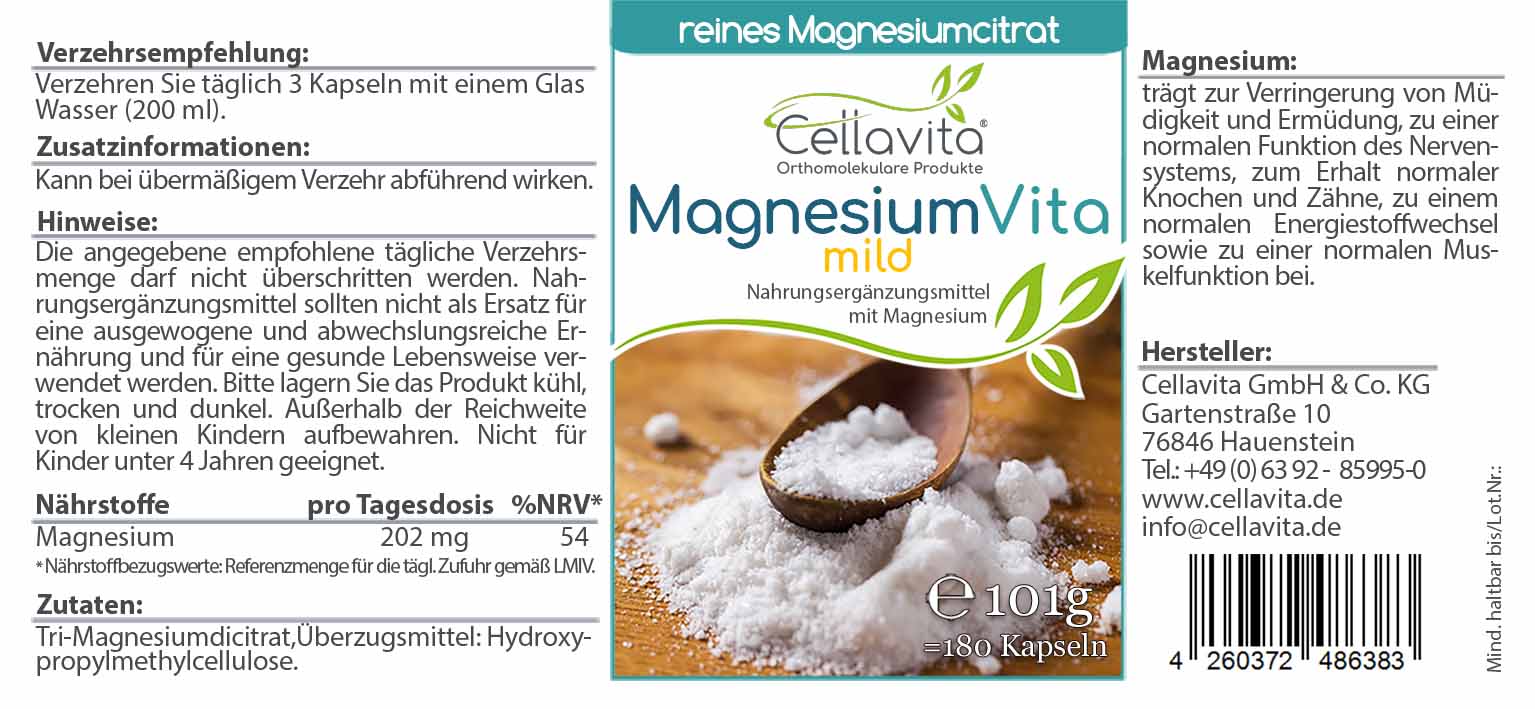 Magnesiumcitrat Vita 'mild' Kapseln