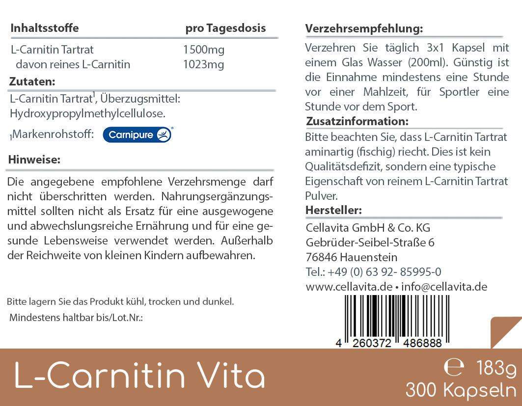 L-Carnitin Vita Kapseln 