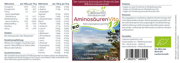 Bio Aminosäuren Vita (natürliche Aminosäuren & Proteine) 