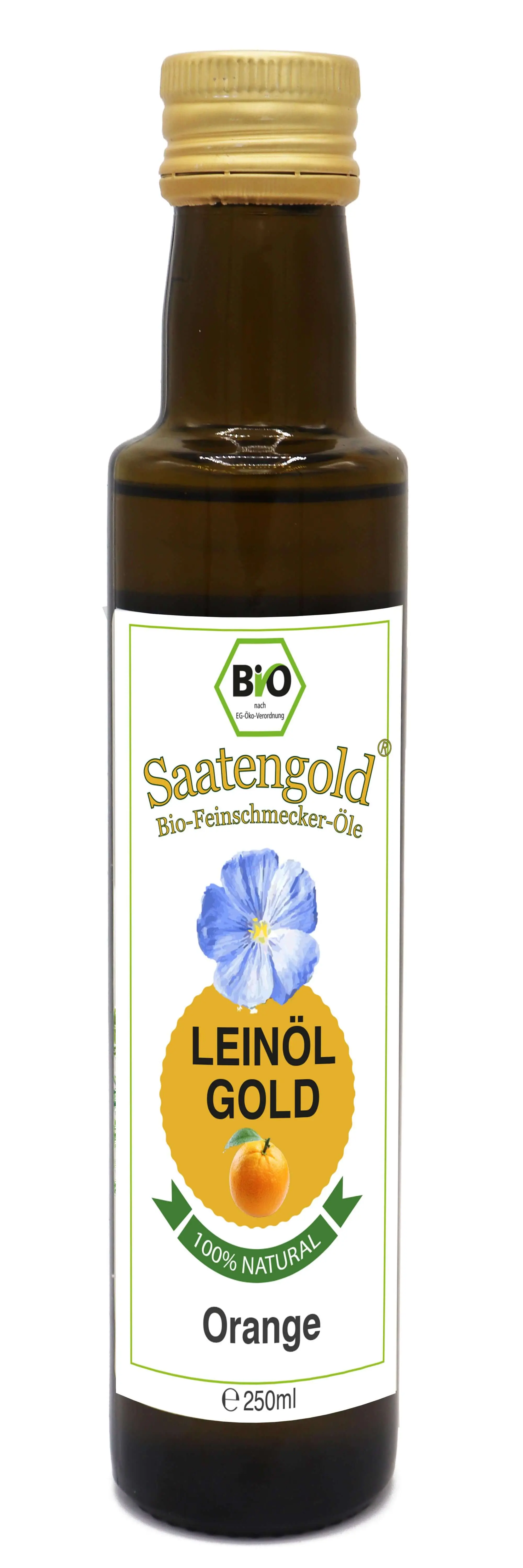 Saatengold-Bio-Feinschmecker-Öle "Leinöl Orange" 
