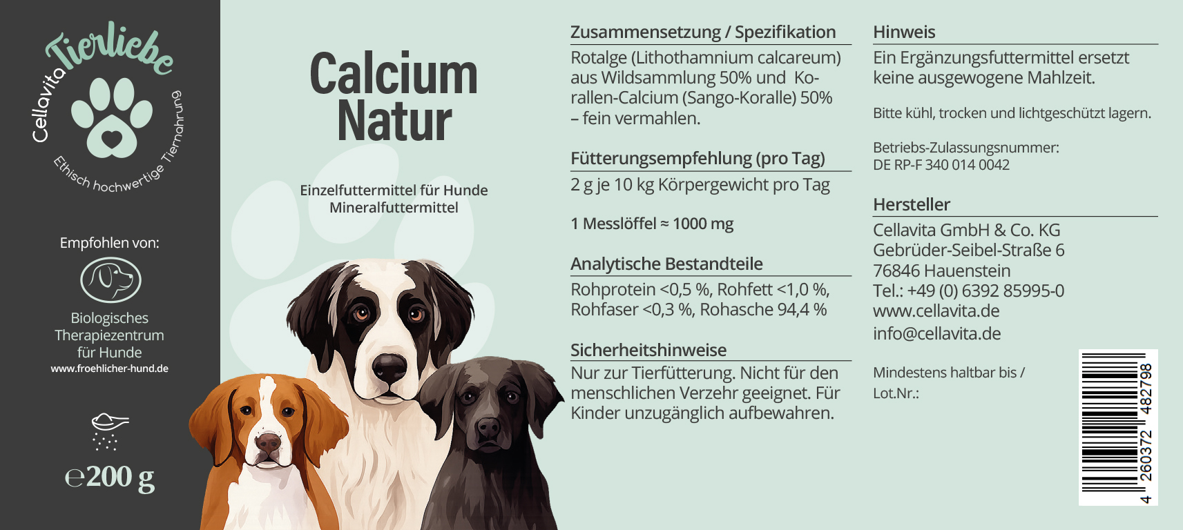 Calcium Natur für Hunde