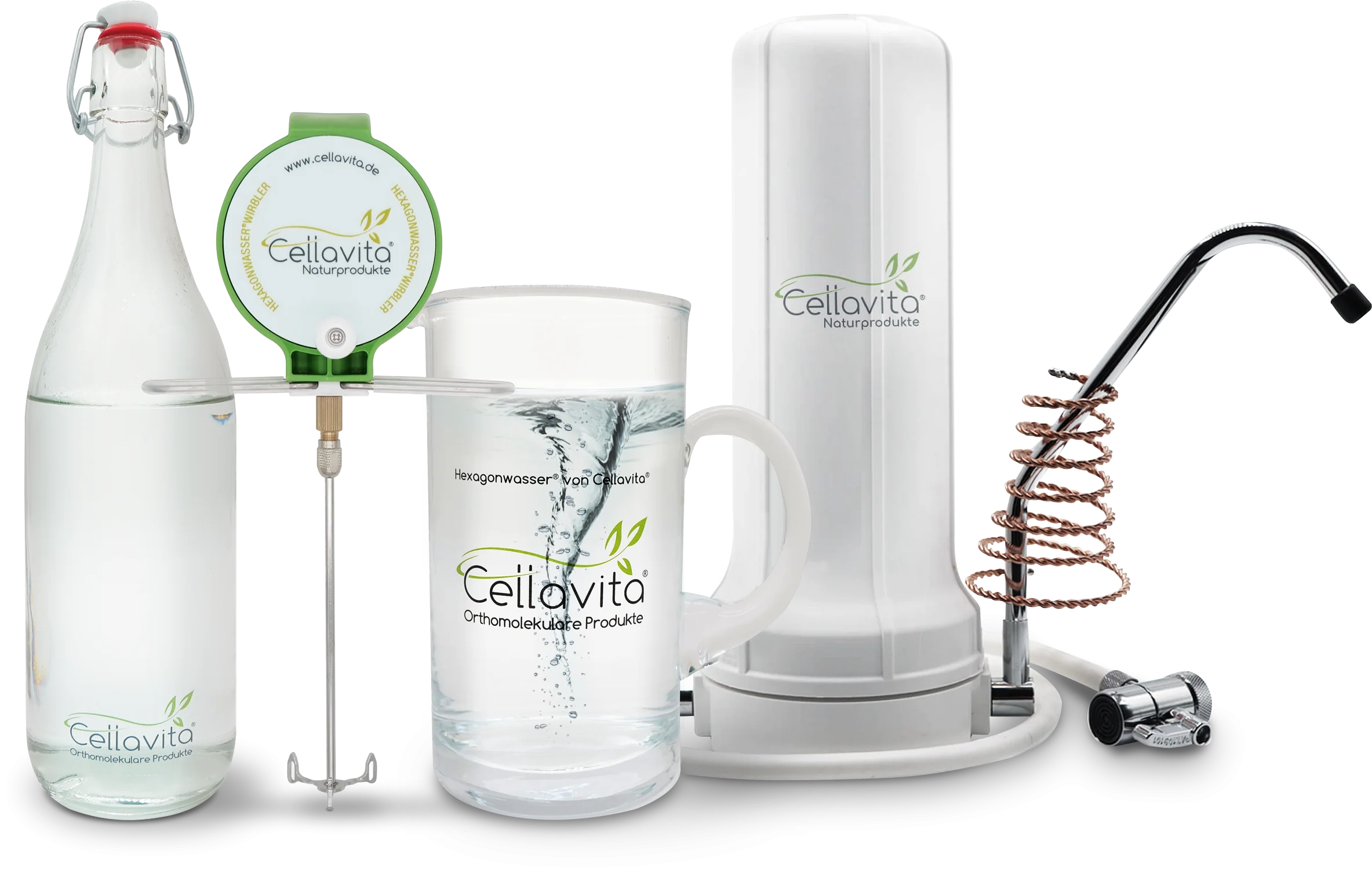 Alvito AuftischFilter Pro + Hexagonwasserwirbler Set + Quantotec®-Hochenergiespirale