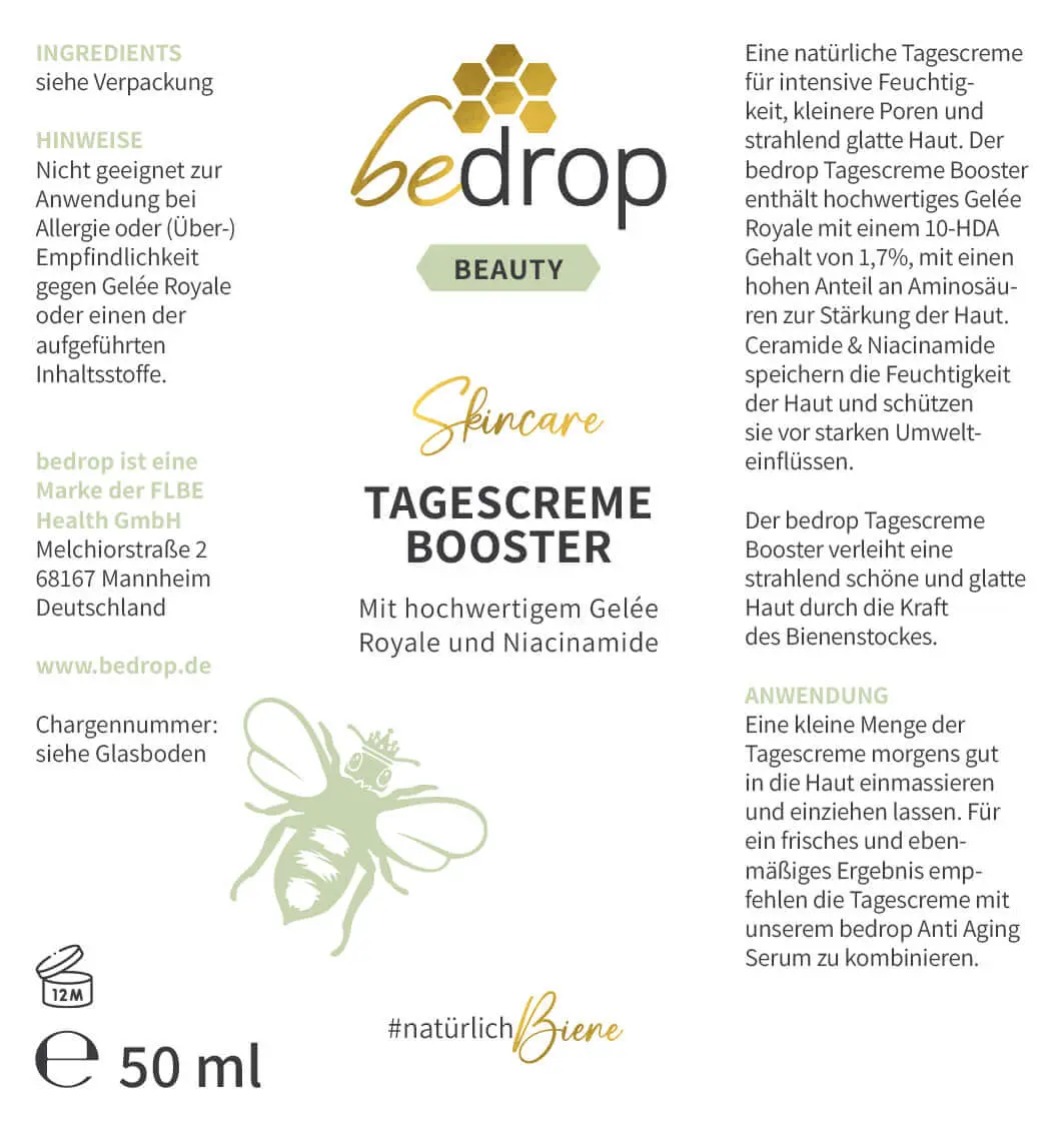 Tagescreme / Gesichtscreme mit hochwertigem Gelée Royale & Niacinamide - 50ml