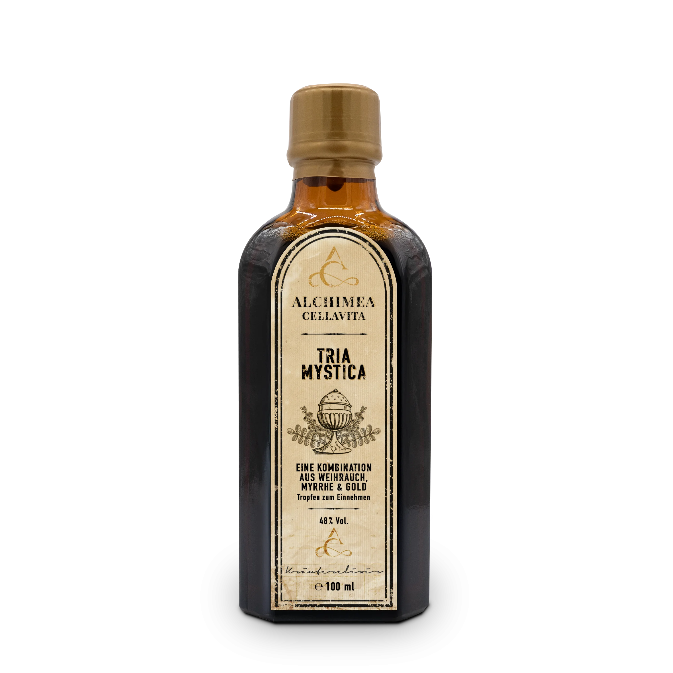 Tria Mystica – Tinktur aus Weihrauch- & Myrrhe-Extrakt, veredelt mit Gold