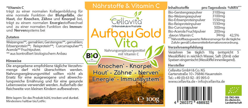 Aufbau-Gold Vita (Bio) Knochen Haut Zähne 