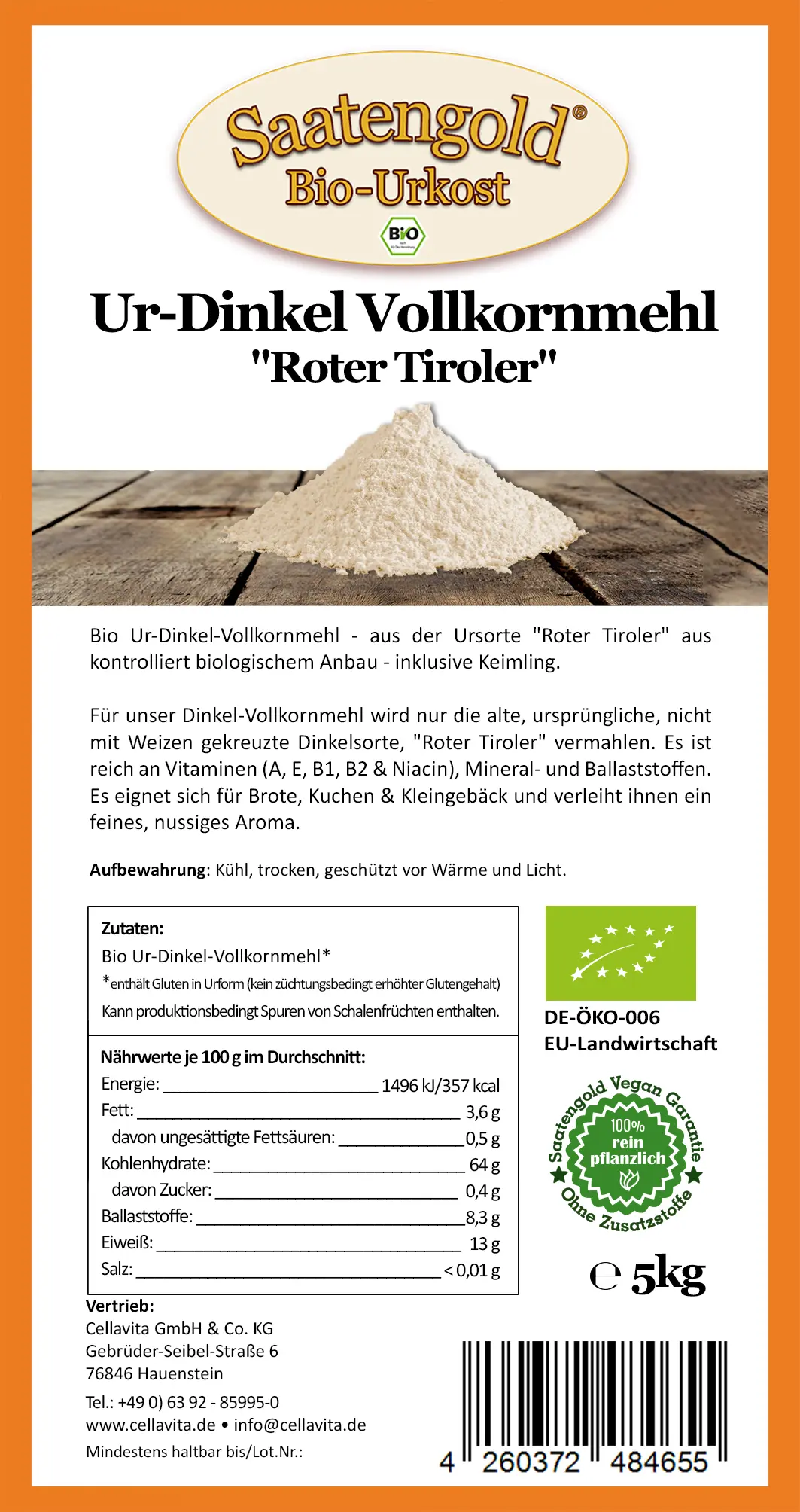 Ur-Dinkel-Vollkornmehl (Bio) 