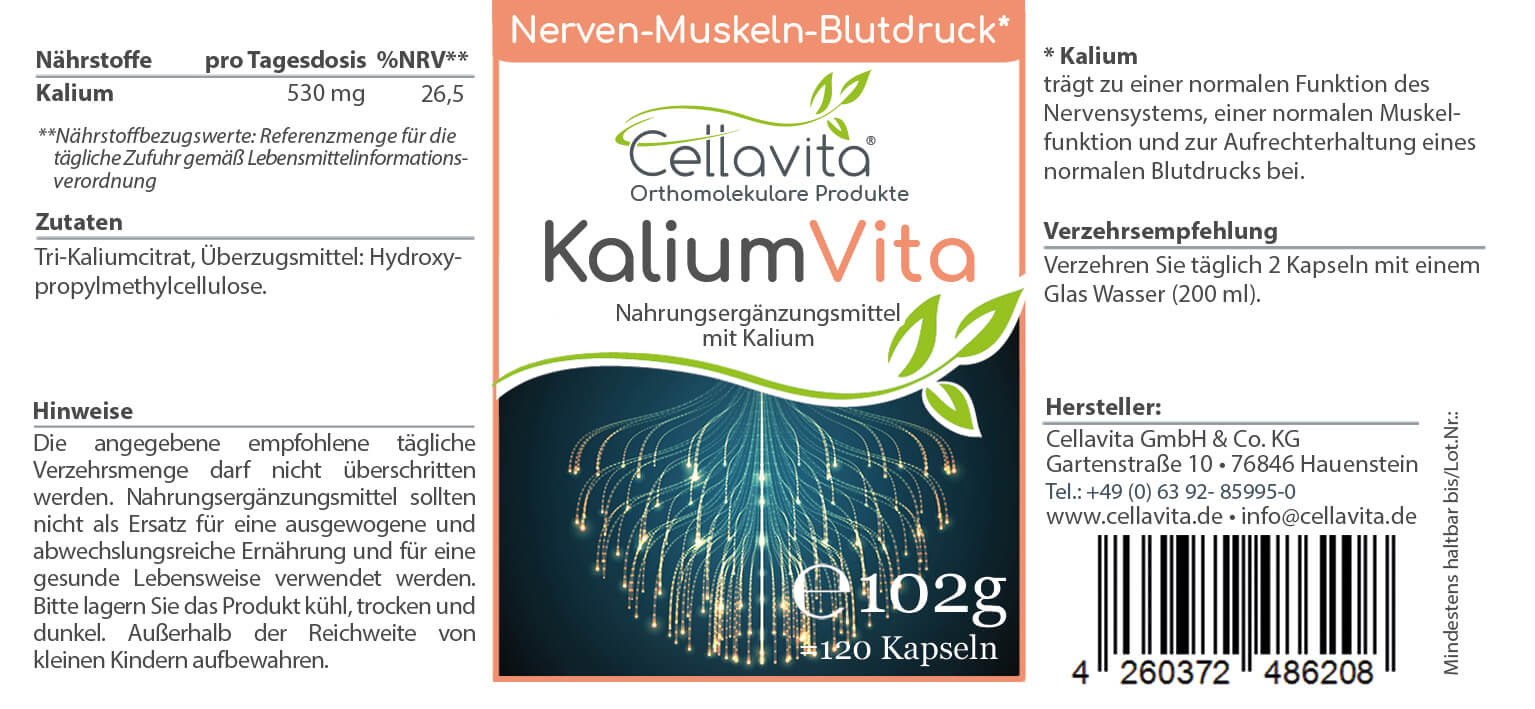 Kalium Vita Kapseln (Nerven-Muskeln-Blutdruck) 