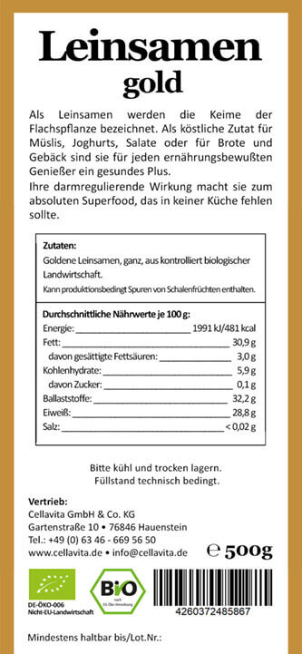 Bio-Leinsamen gold 500g