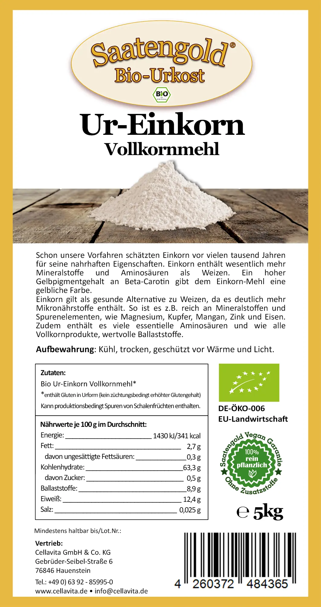 Einkorn Vollkornmehl (Bio) 