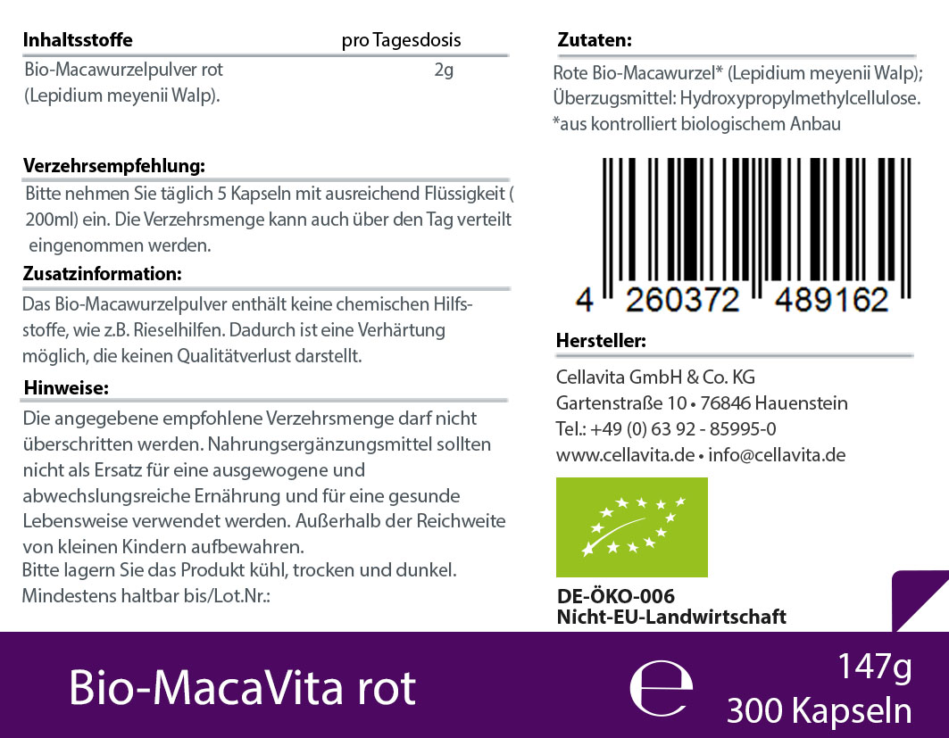 Bio-Maca Vita rot Kapseln