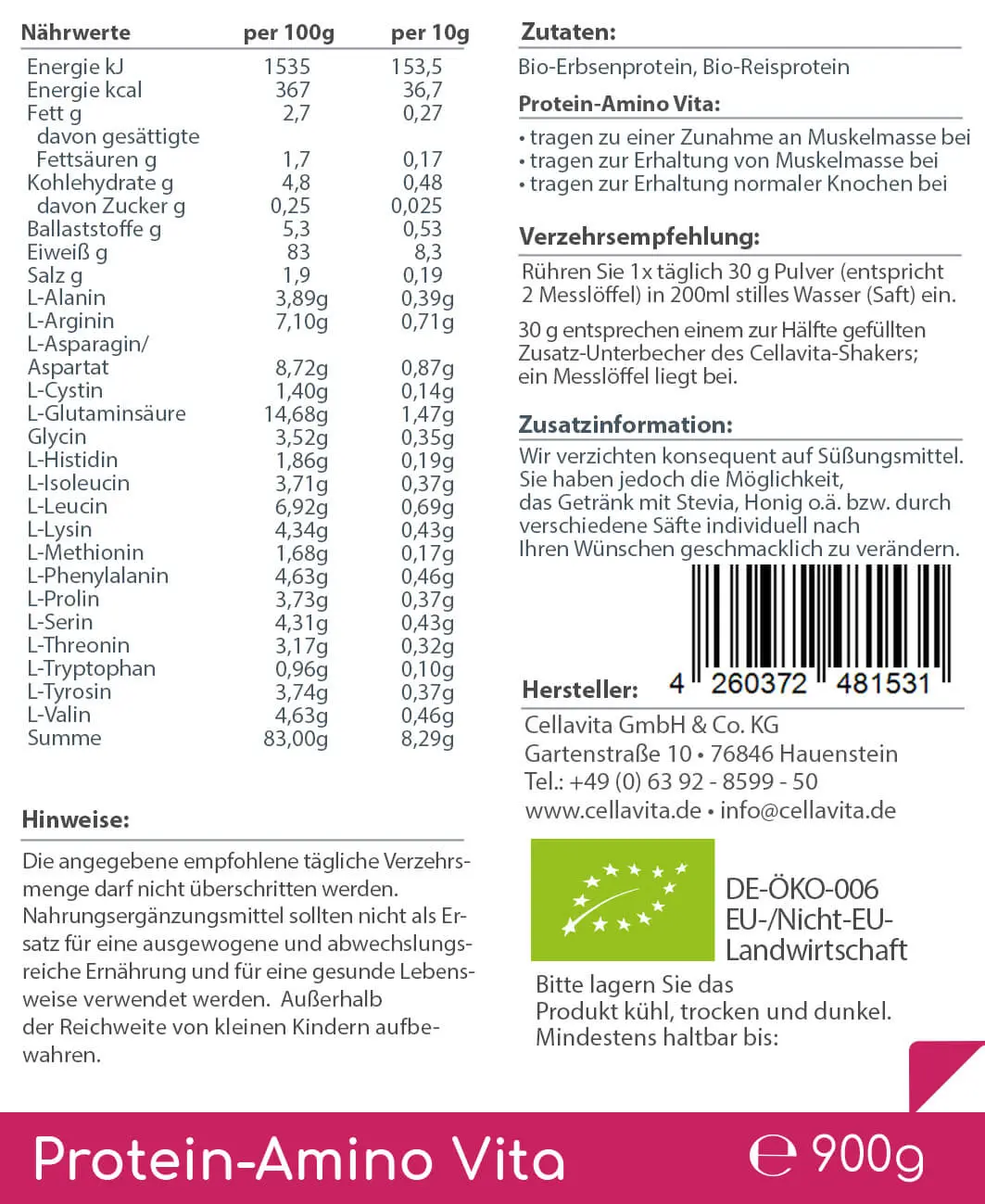 Sparbundle Cordyceps mit Protein Amino
