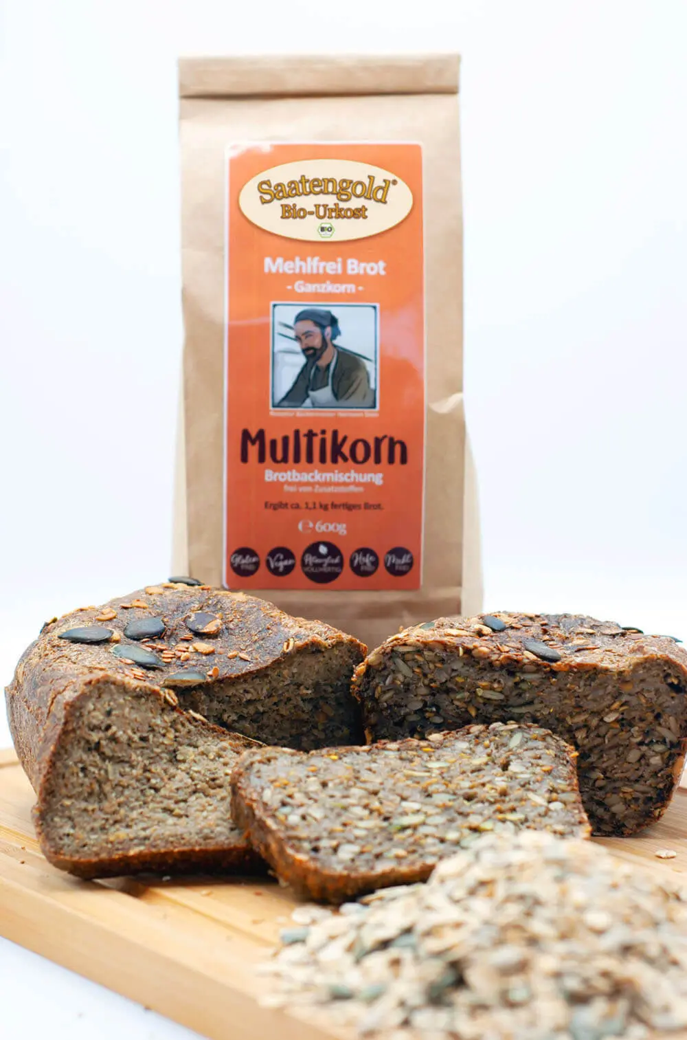 Mehlfreibrot Multikorn -grob körnig- Bio Brotbackmischung 