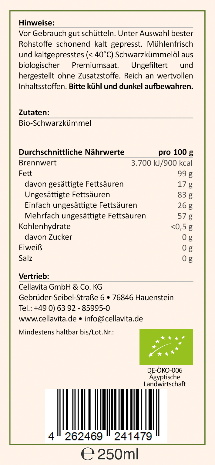 Bio-Schwarzkümmelöl