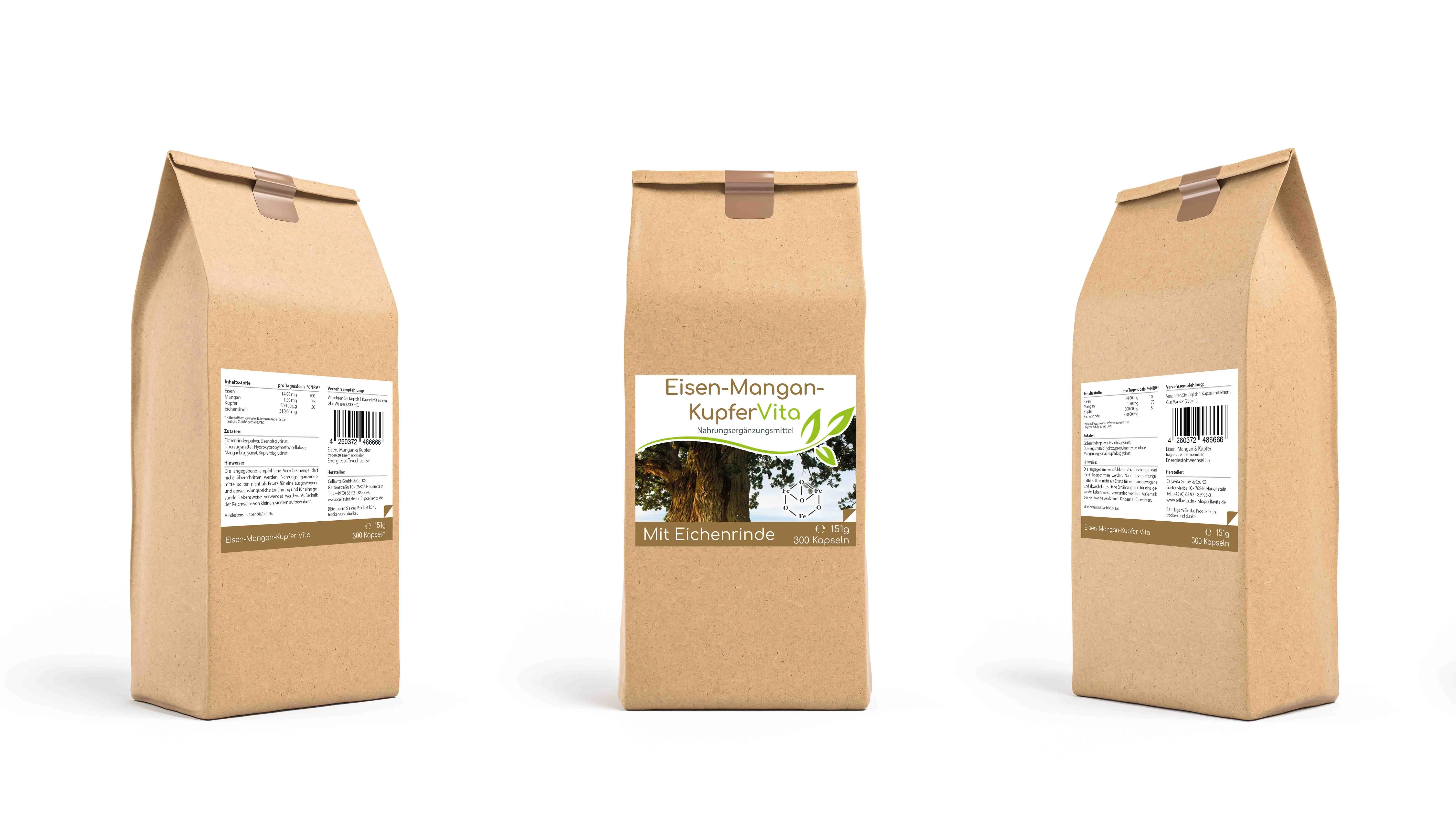 Eisen-Mangan-Kupfer Vita Kapseln