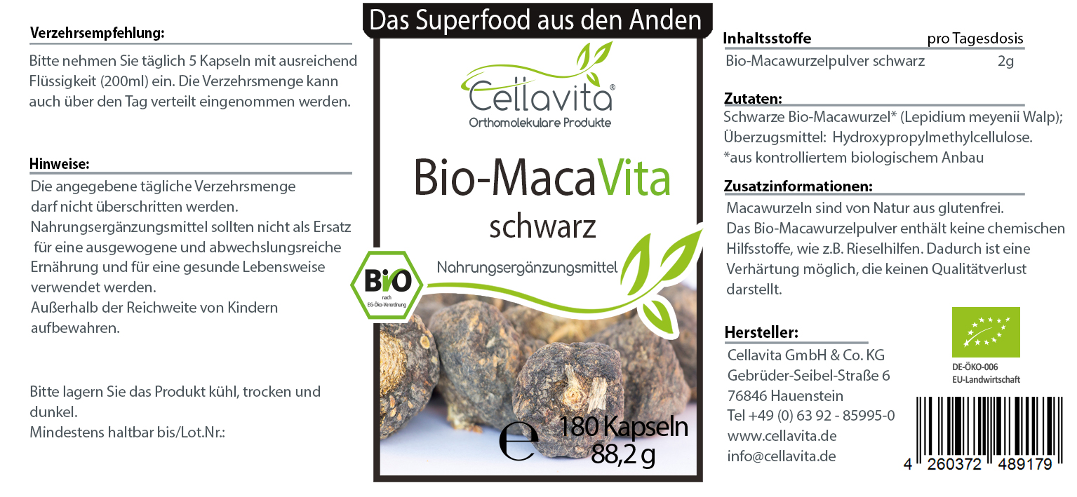 Bio-Maca Vita schwarz Kapseln
