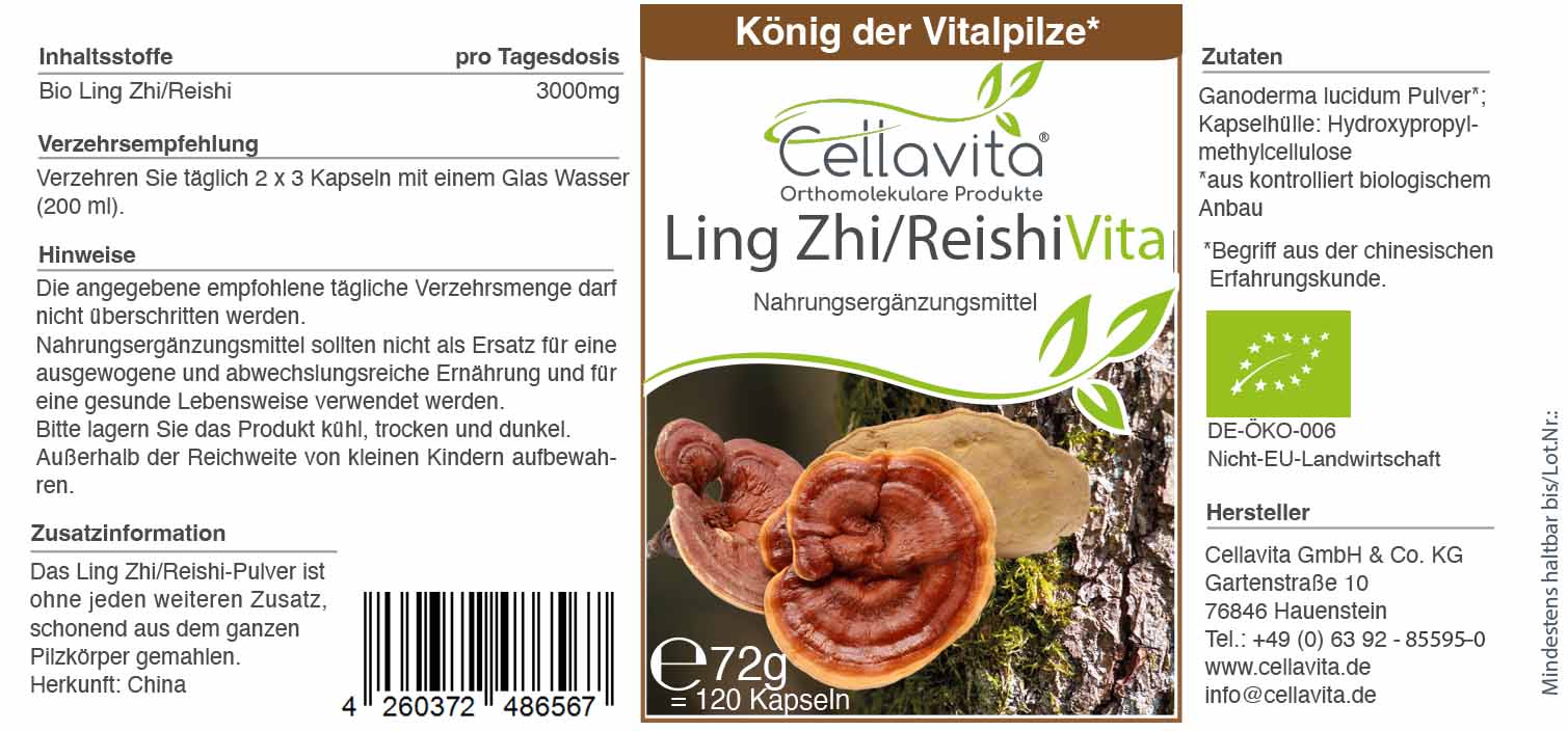 Bio-Ling Zhi / Reishi Vita  "Glänzender Lackporling" Kapseln