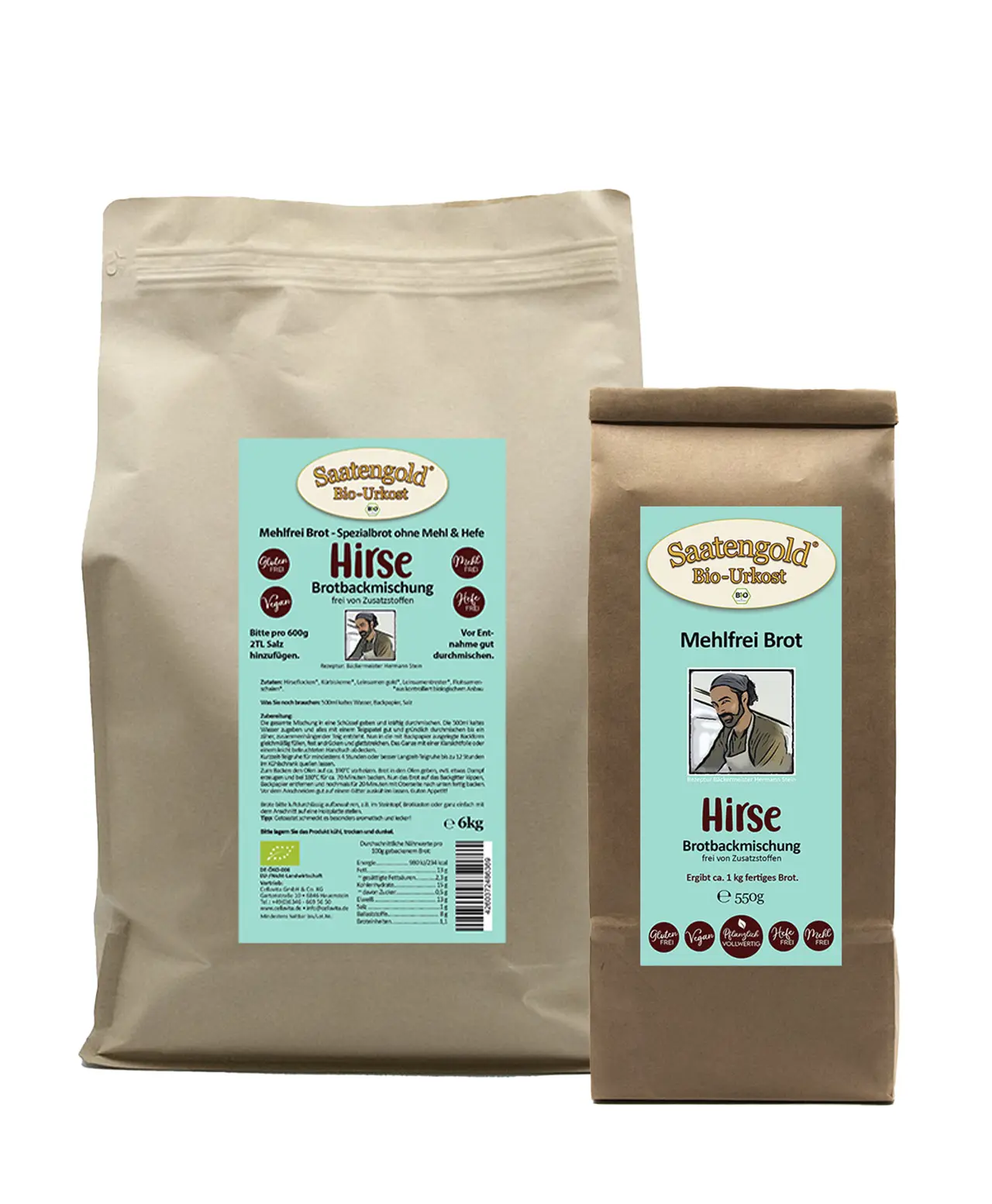 Mehlfreibrot Hirse - Bio Brotbackmischung