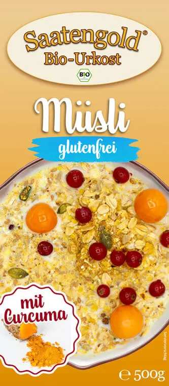 Saatengold® - Bio Müsli mit Curcuma - glutenfrei & vegan - 500g