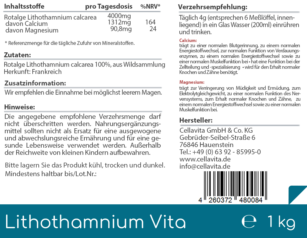 Lithothamnium Vita (100 % Rotalge) Pulver