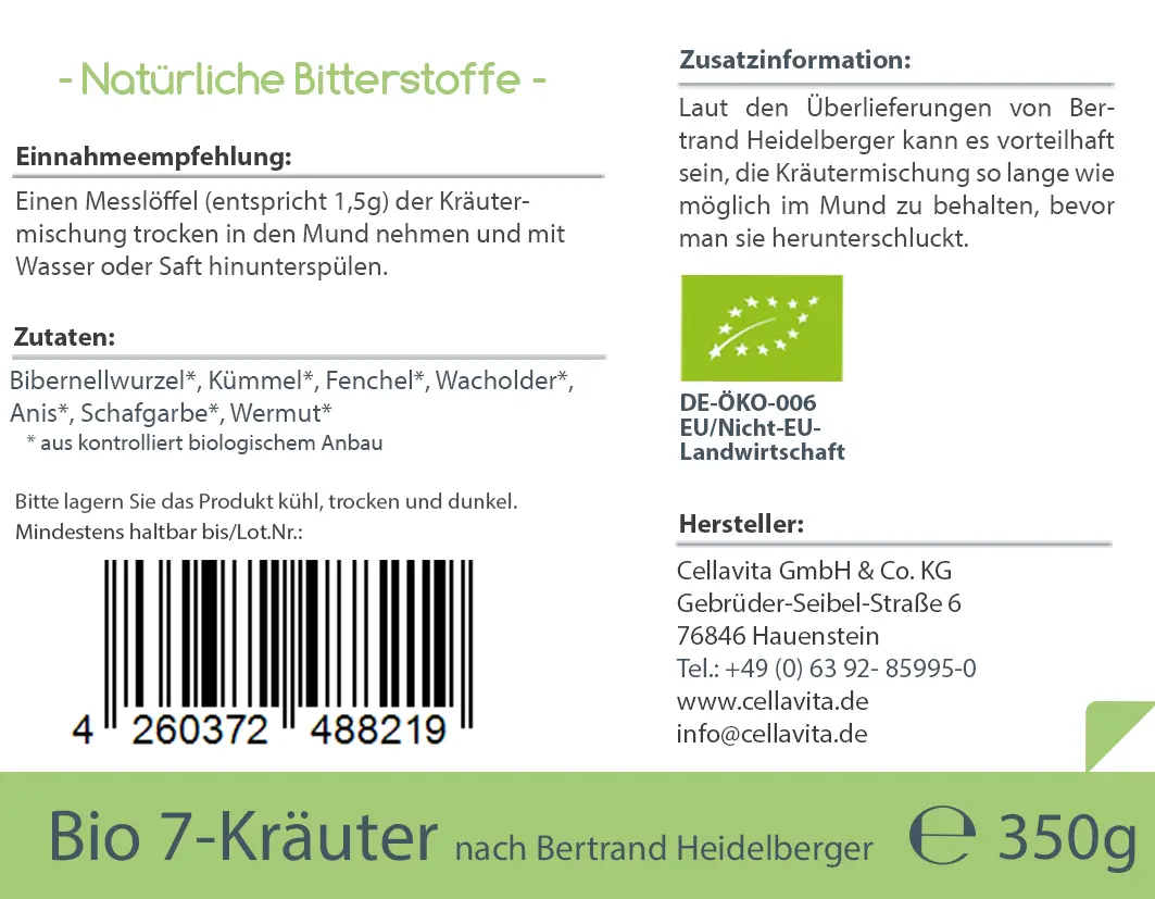 BIO 7-Kräuter nach Bertrand Heidelberger Originalrezeptur 
