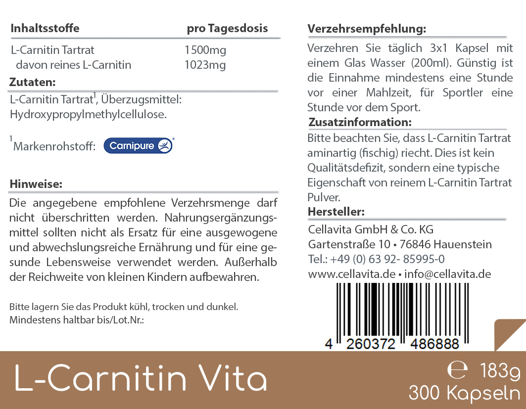 L-Carnitin Vita Kapseln 