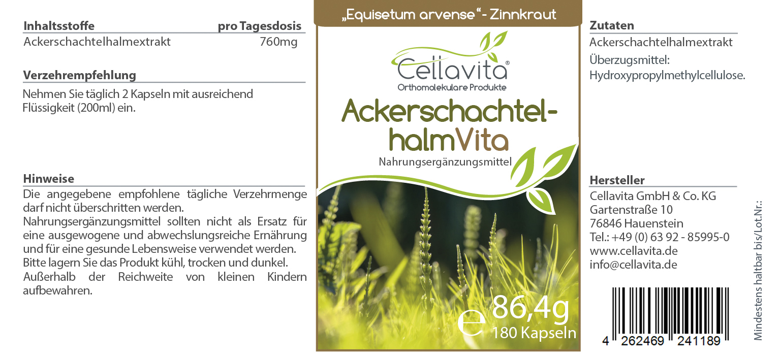 Ackerschachtelhalm (Zinnkraut) Vita | 180 Kapseln Ackerschachtelhalm (Zinnkraut) Vita | 180 Kapseln