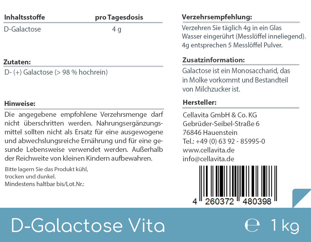 D-Galactose Vita Pulver