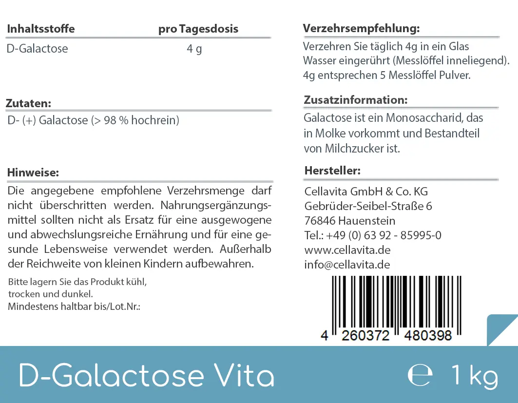 D-Galactose Vita Pulver
