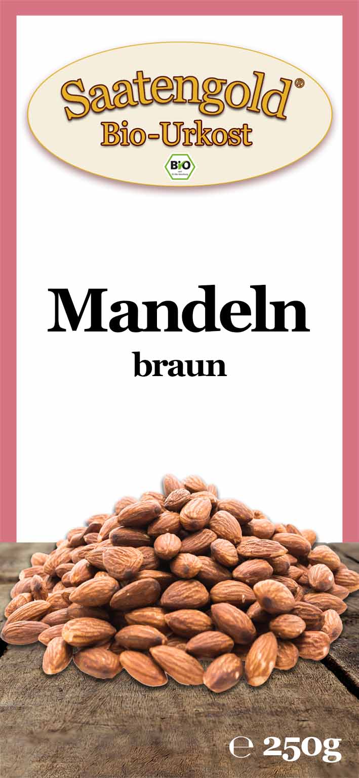 Bio-Mandeln braun - Rohkostqualität - 250g