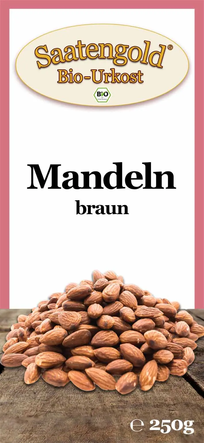 Bio-Mandeln braun - Rohkostqualität - 250g