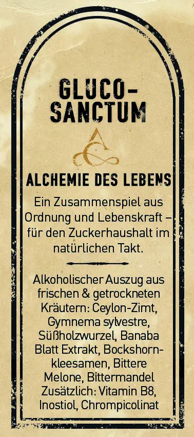 Glucosanctum – Tinktur aus 7 Kräuter-Extrakten, Inositol & Chrompicolinat