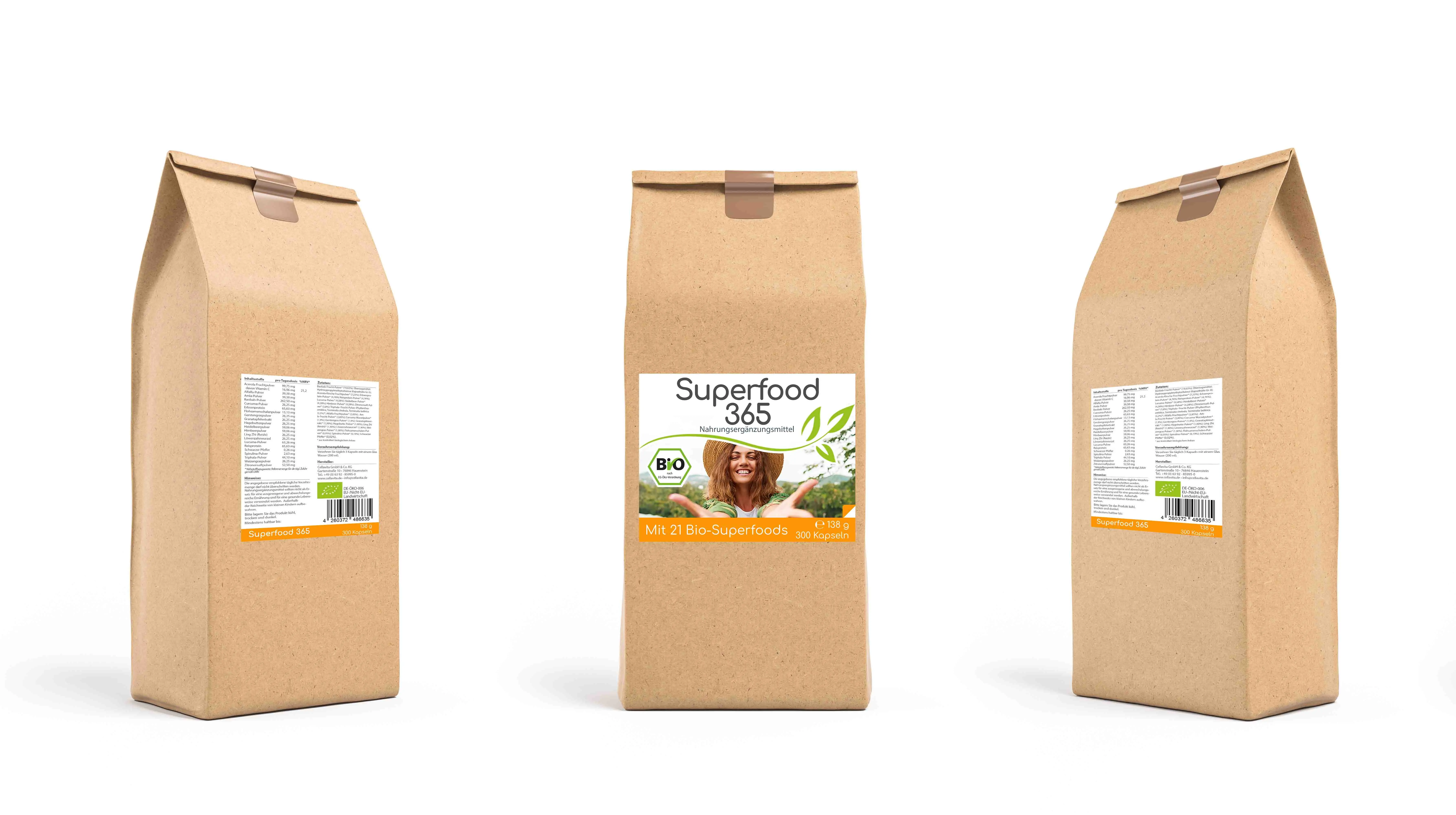Superfood 365 Bio Kapseln- mit 21 Bio-Superfoods