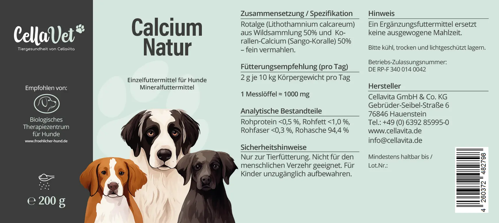 Calcium Natur für Hunde