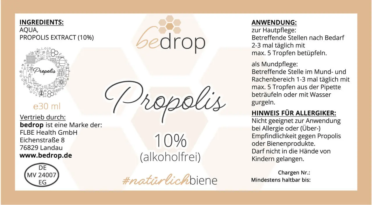 Propolis Tinktur alkoholfrei Tropfen für Kinder & Tiere 30ml