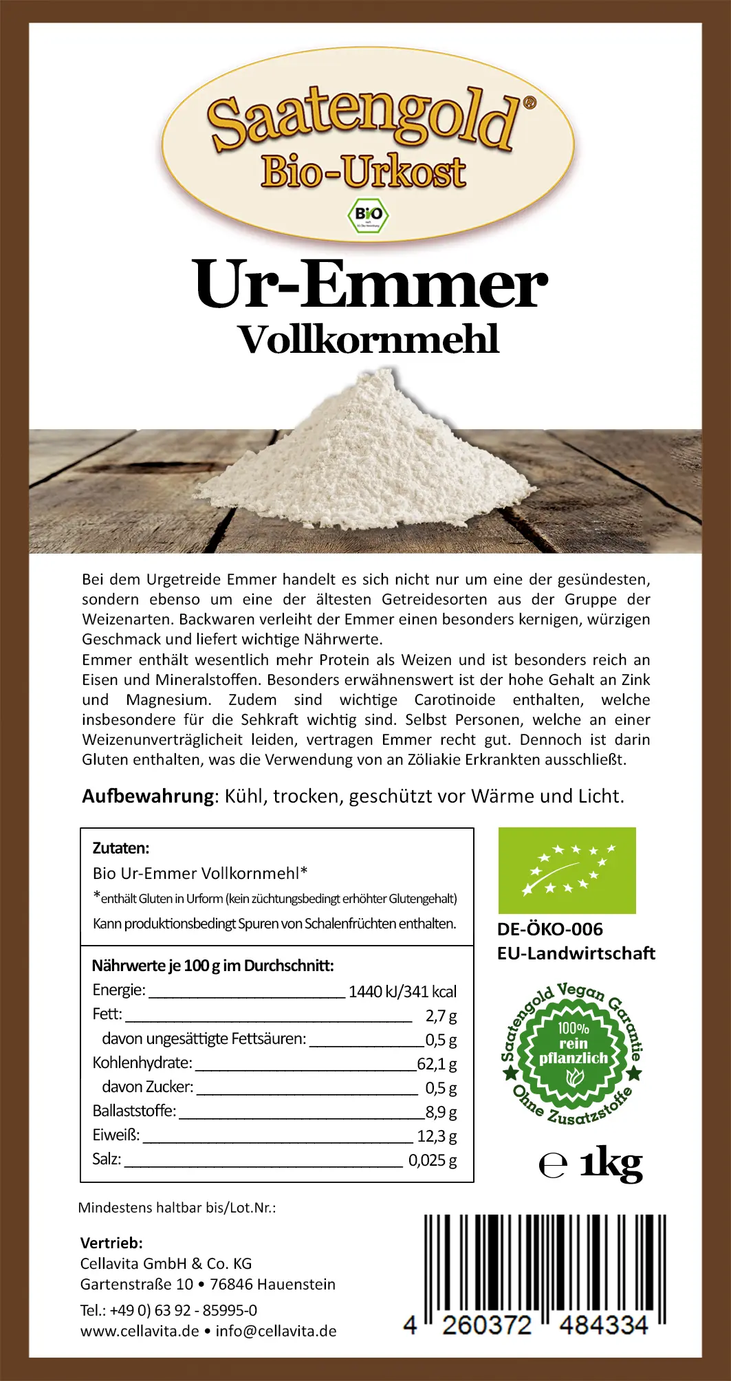 Emmer Vollkornmehl (Bio) 